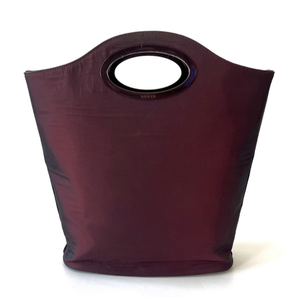Gucci Satin Bordeaux Red Tote - Picture 1 of 10